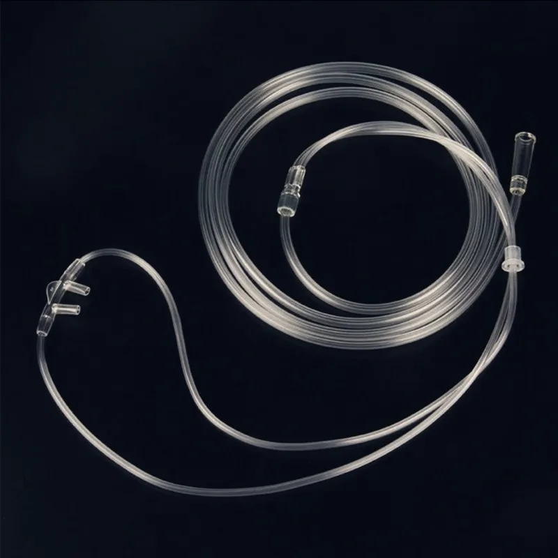 2/4 PCS 2m Adult Size Super Soft Double Nose Bridge Disposable Oxygen Inhalation Tube Transparent Universal
