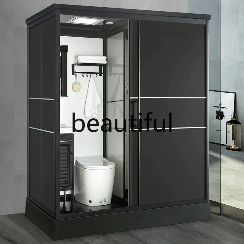B573 Integrated integral shower room mobile toilet household rural simple integrated partition bathroom