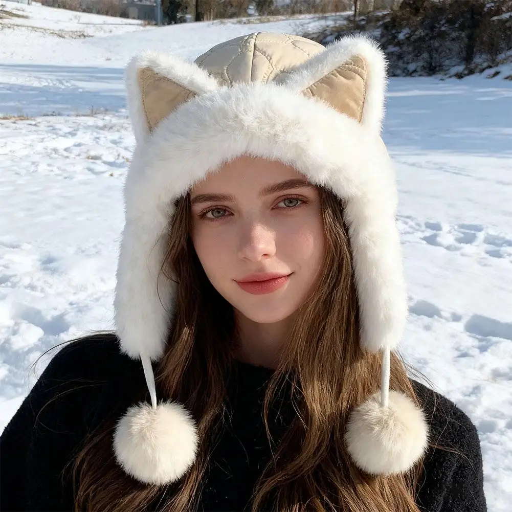 الأذن أفخم قبعة للنساء سميكة الدافئة المألوف تنوعا جديد دافئ سدادات حماية الأذن الشعر الكرة برهان شمال شرق ليو فنغ القبعات #3