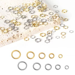 NEW 200PCS Stainless Steel 3/4/5/6/7/8/10/12mm Rings Split Ring Connectors Single Loops Jump DIY Jewelry Findings Supplies