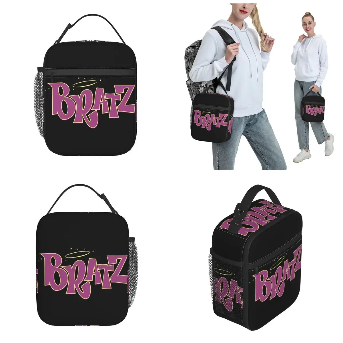 Bratz-Logo isolierte Lunch-Taschen Kühler Lunch-Container auslaufs ichere Tasche Lunchbox Lebensmittel Handtaschen Büro reisen