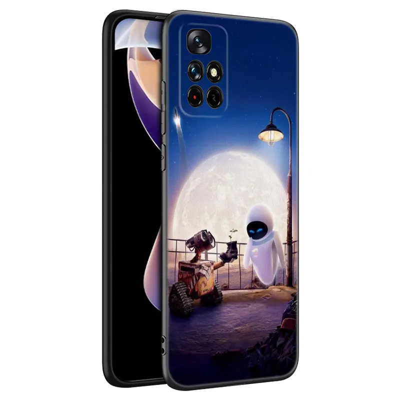 Cartoon Robot WALL-E Black Silicone Phone Case For Xiaomi Redmi Note 10 11 11S 12 13 Pro 4G Plus 10S 12S 11T 5G image 6
