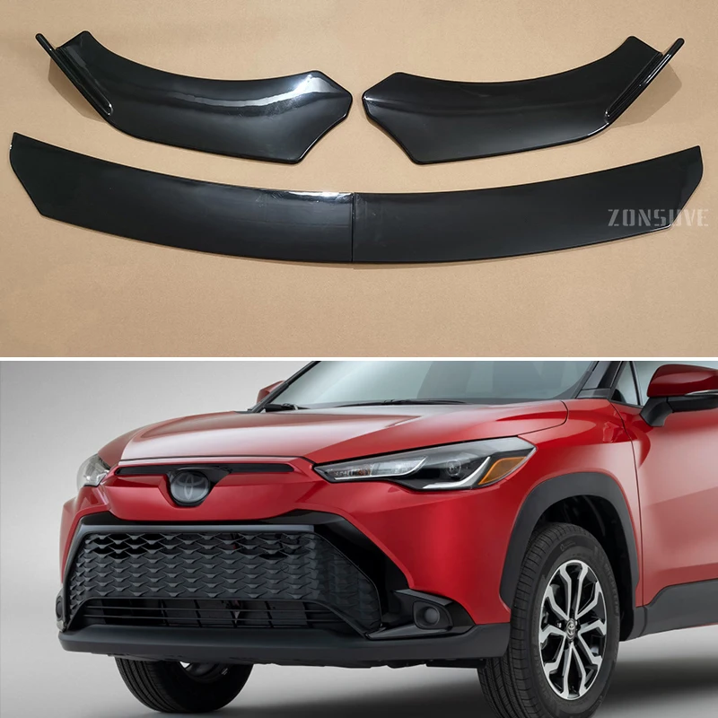 

For Toyota Corolla Cross 2020--2024 Year Front Bumper Lip Splitter Spoiler Body Kit Accessories Universal 4pcs