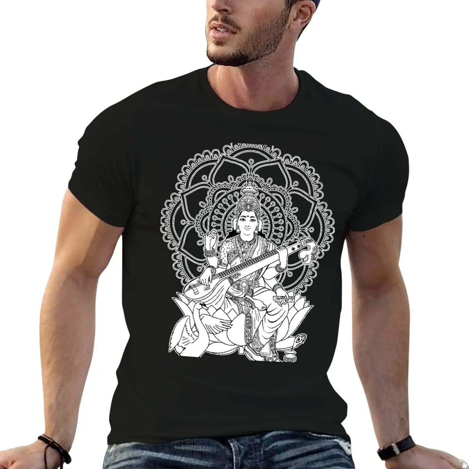 Saraswati ou Sarasvati - déesse du savoir T-shirt léger grande taille