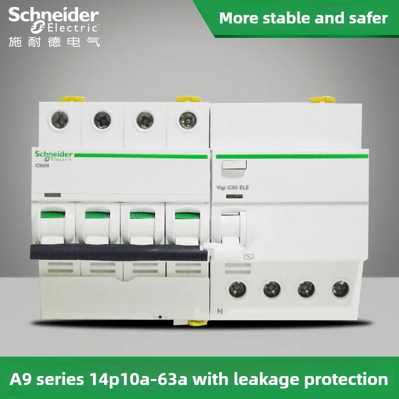 Schneider Electric A9 IC65N Air Circuit Breaker Leakage Main Switch 1P 2P 3P 4P 6/80A for Safe Efficient Power Supply