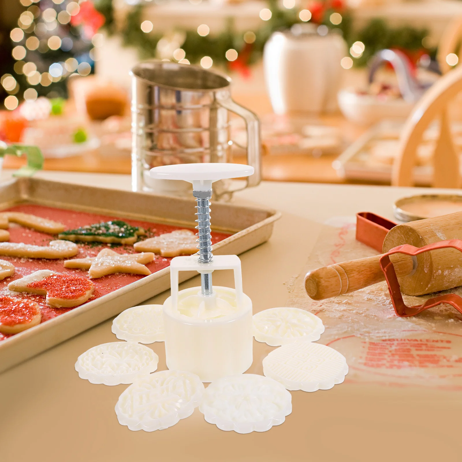 

1Set Moon Cake Mold DIY Flower Shape Hand Press Baking Mold Mooncake Mould Press Baking Tools Moon Cake Mould Cookie Stamp