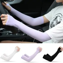 Ice Silk Cool Hand Sleeves New Summer Anti-UV Arm Sleeve Anti-Sunburn Fingerless Long Sleeves Women Men