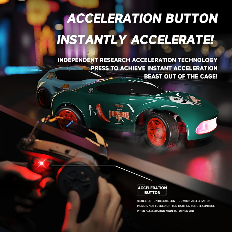 سيارة صغيرة RC الانجراف 4WD عالية السرعة للتحكم عن بعد لعبة كهربائية مع أضواء LED على الطرق الوعرة سباق السيارات للأطفال الأولاد والبنات هدية