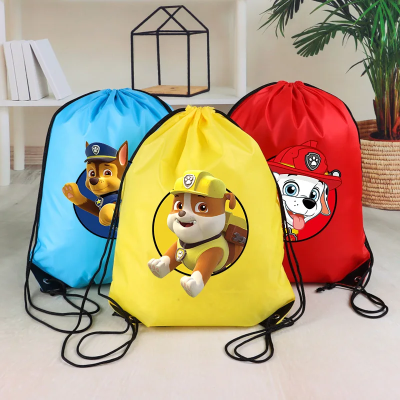 Paw Patrols Drawstring Bag Chase Marshall Swim Sport Backpack Waterproof Skye Kids Portable Storage Bags Kawaii Birthday Gifts