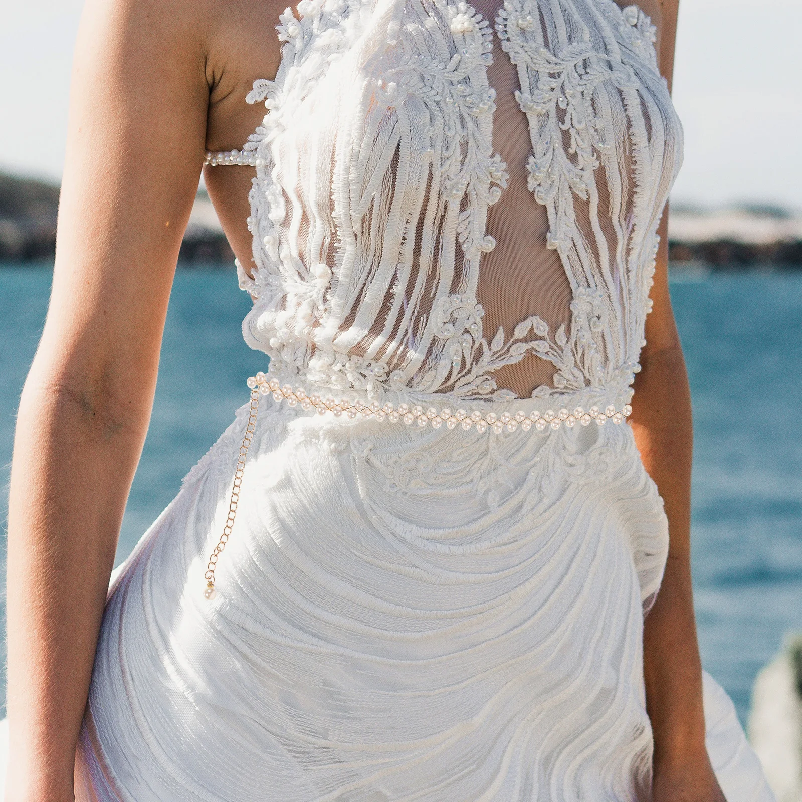 سلسلة خصر لؤلؤية لفساتين البنات، حفلات الزفاف الأنيقة، ديكور الولائم، حزام اللؤلؤ، حزام الخصر، حزام الملابس #2