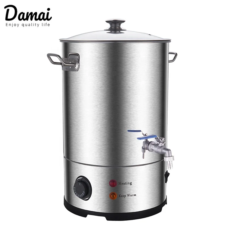

Double Wall Stainless Steel Electric Water Heater / Electric Kettle Commercial Boiling Water Bucket Large Capacity