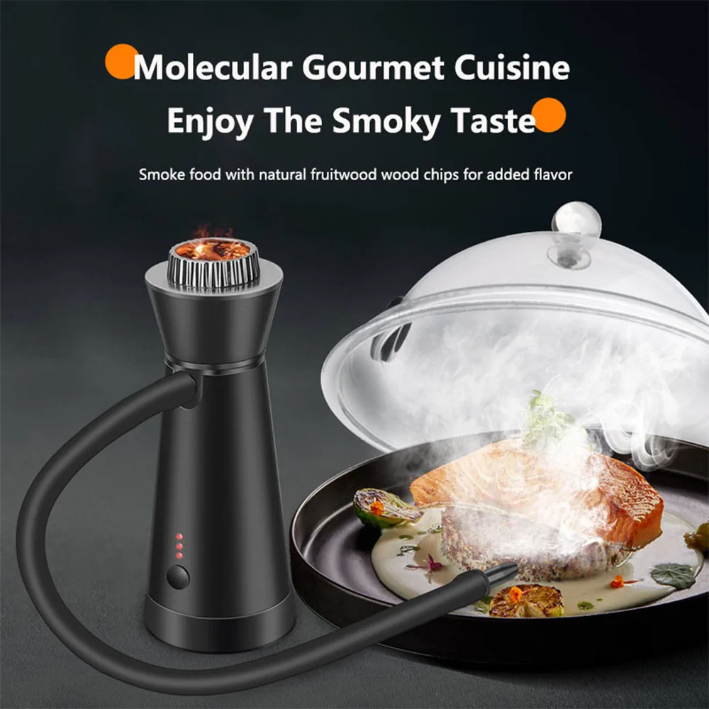 Mini Molecular Gastronomy Smoker Infuser Cocktail Steak Smoke Generator Meat Cuisine Portable Smoking Gun BBQ Grill Smokehouse