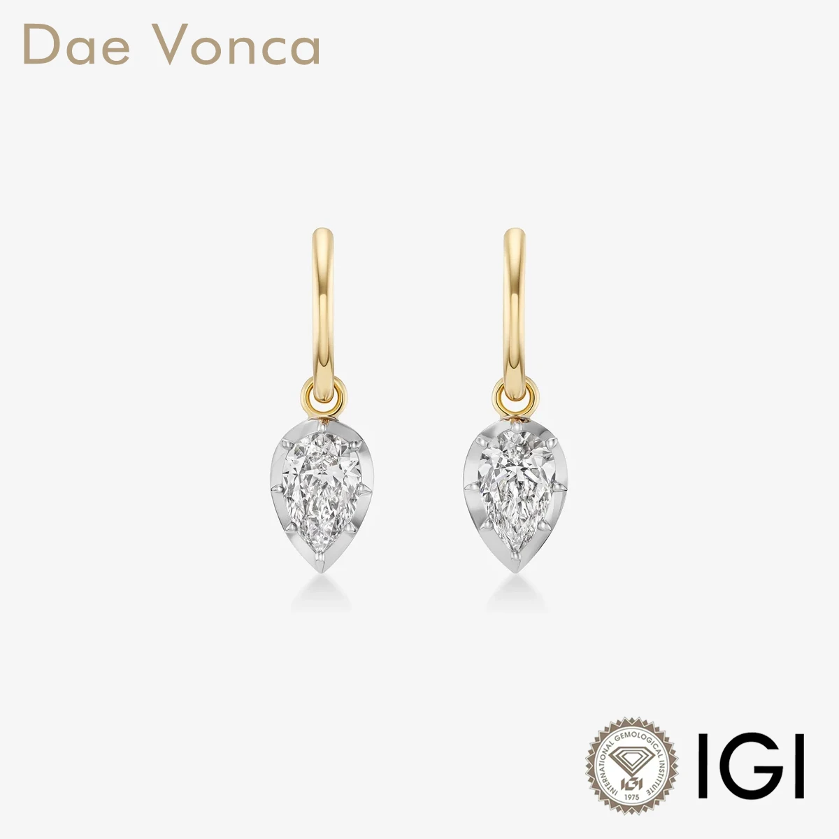 IGI Certified Pear Cut Lab Grown Diamond Earrings 9K/14K/18K Solid Gold Lab Created Diamond Earrings Fine Jewelry For Women
