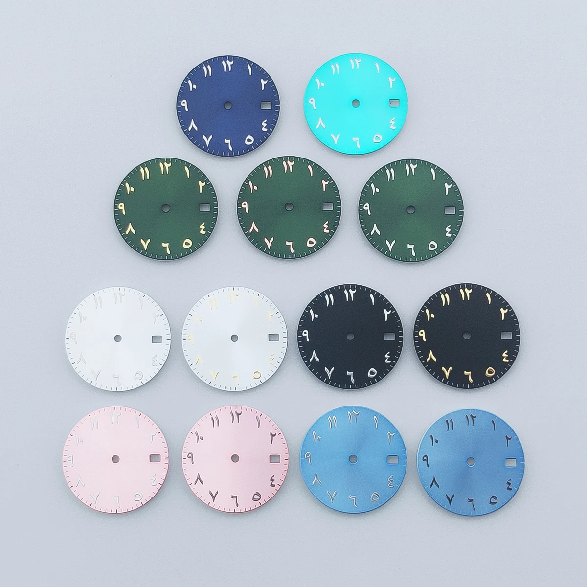 

Циферблат для часов Manbushijie 28,5 мм, серебристо-черно-сине-зеленый, без надписей, подходит для механизмов NH34 и NH35, под коронку на 3 часах.