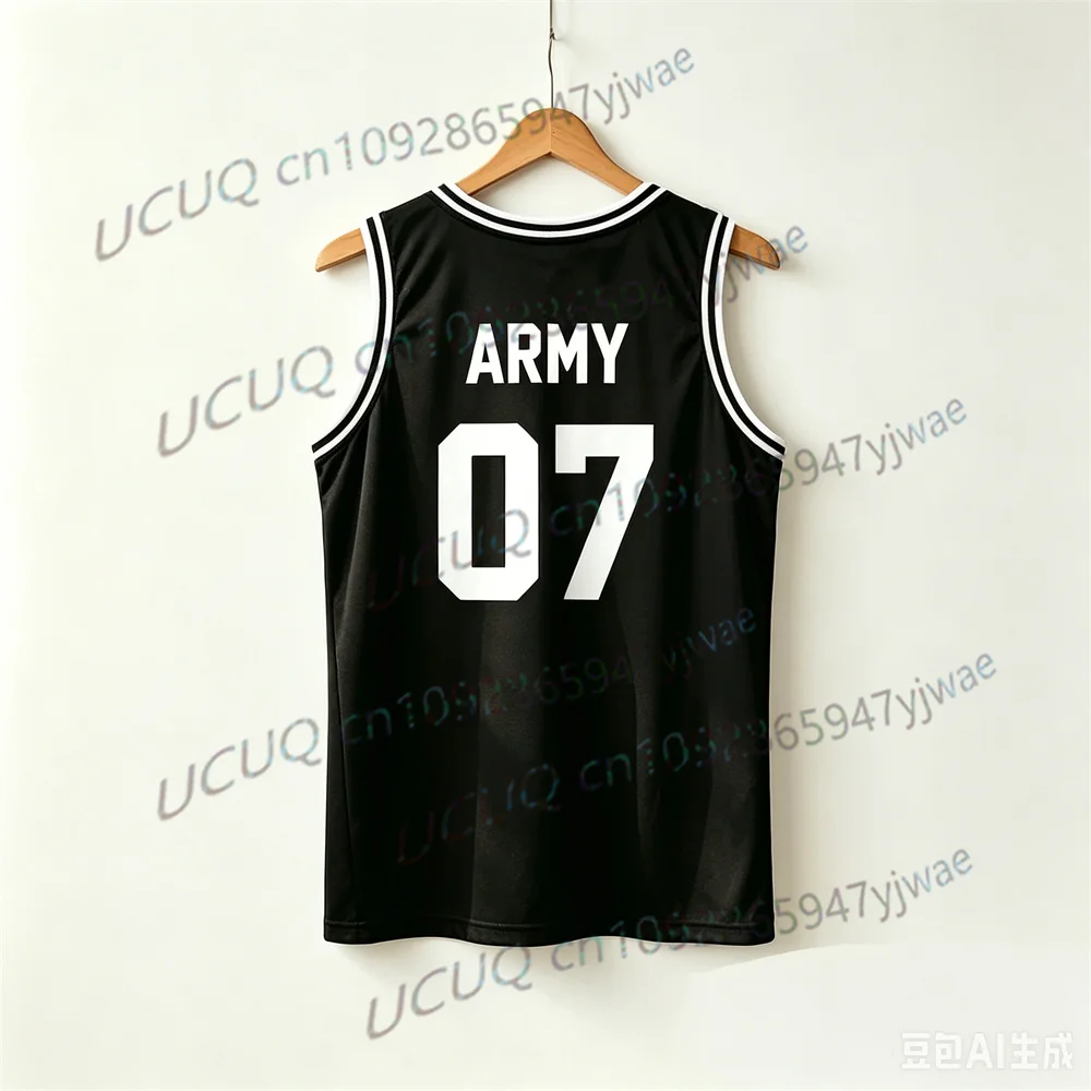 KPOP Concert Outfits JUNGKOOK Basketball Jersey Tank Top Breathable Sports Vest Casual Sleeveless Top Army Gift Men Women Vest image 4