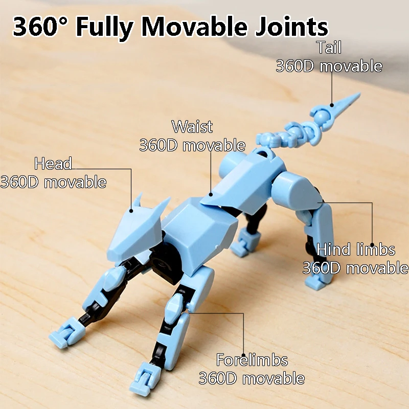 3D Multi-Jointed Movable Shapeshift Robot Joint Dog Creative Printed Mannequin Dummy Action Model Doll Toys for Children\'s Gifts