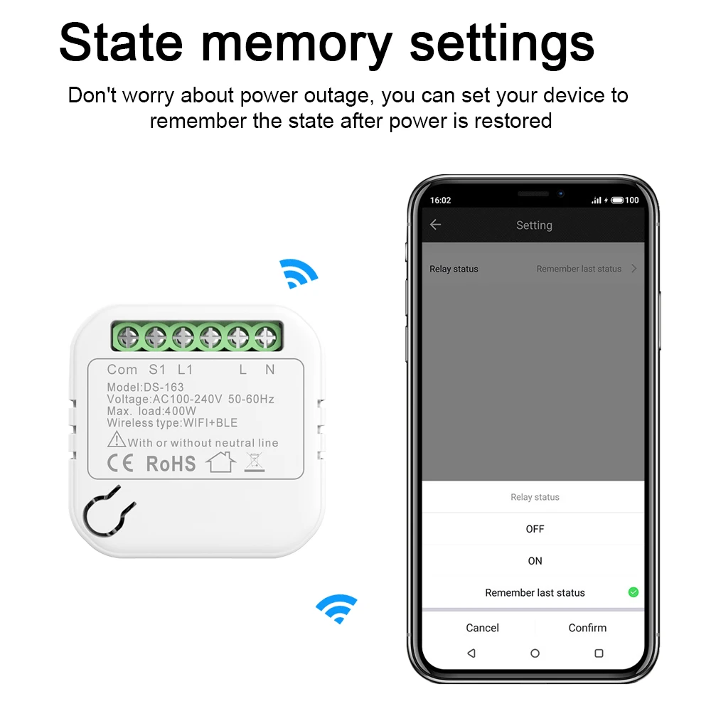 Tuya Smart Switch WiFi Mini Size Without / With Neutral Wire Version APP Remote Timing DIY Breaker Works With Alexa Google Home