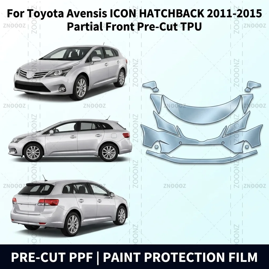For Toyota Avensis ICON HATCHBACK 2011-2015 Partial Front Pre-Cut TPU Paint Protection PPF Kit, Self Healing, Scratch High Gloss
