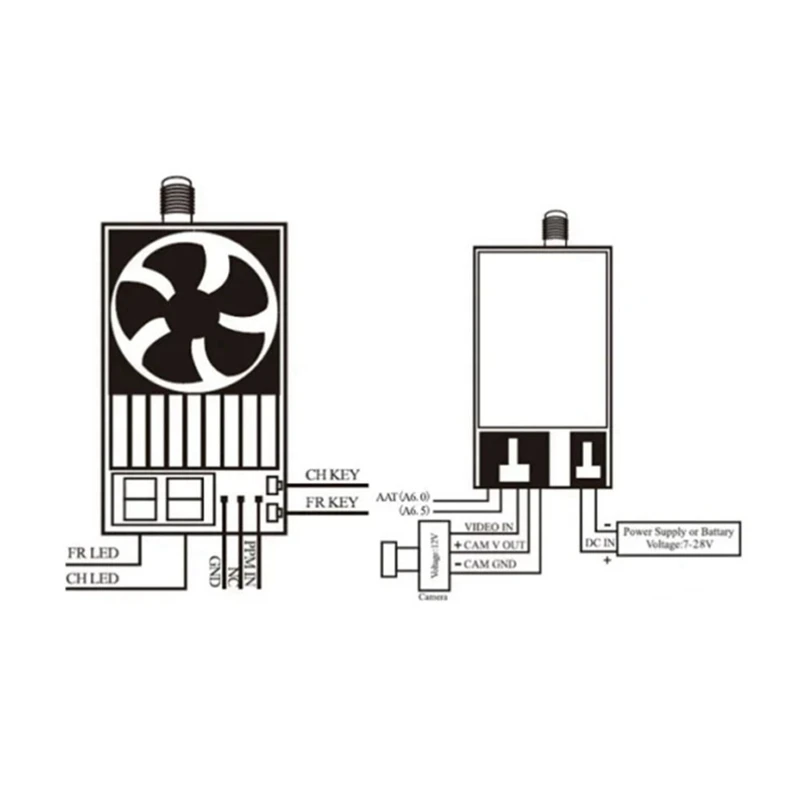 TX-5D 5,8g 600mw 32ch 7-24v-kompatibel und cvbs zu audio video sender modul für gopro hero 3 3 4 einfach zu installieren