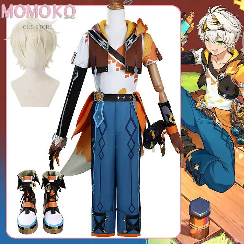 

Halloween Costume Woman Game Genshin Impact Bennett Cosplay Top & Pants Wig Shoes Accessories disfraz adulto Anime Clothing