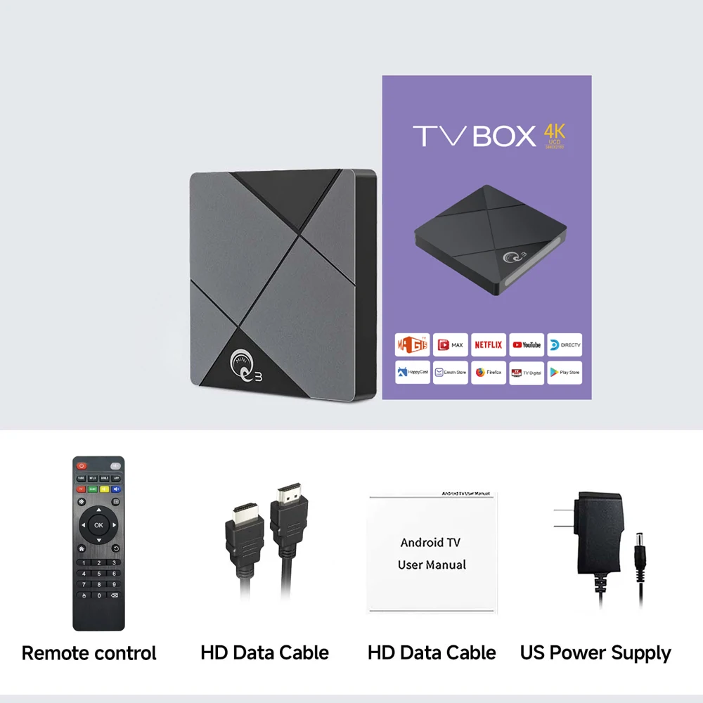 MINI Q3 Android TV Box يدعم 2.4G&5G Dual Wifi 4K Set Top Box Media Player 1GB 8GB
