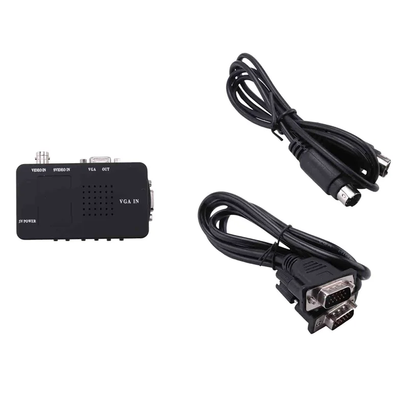 A29F-Svideo AV To VGA Converter Adapter Composite RCA AV CVBS In VGA Out 1080P For TV To PC Monitor HDTV