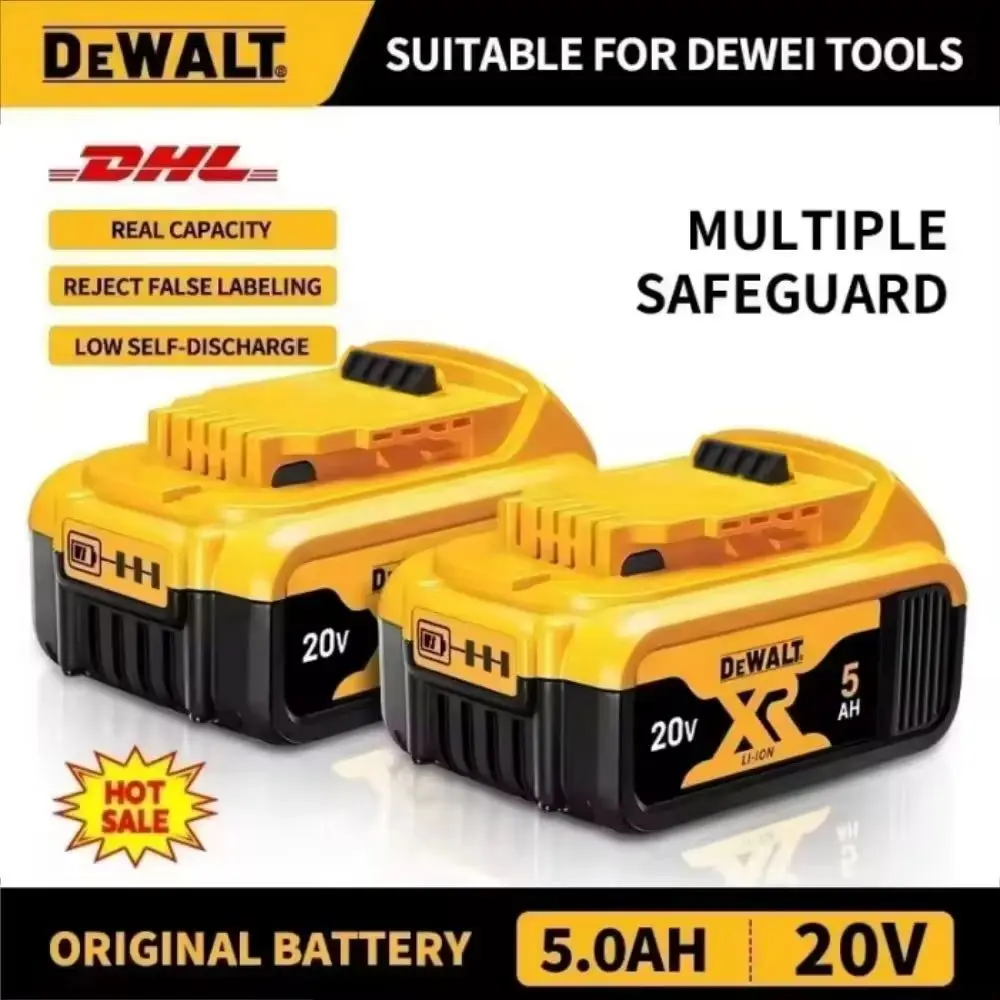 DEWALT 20V 5Ah Rechargeable Lithium-Ion Battery Fast Charging Compatible with DCB115 DCB118 Tool Battery for Power Tools