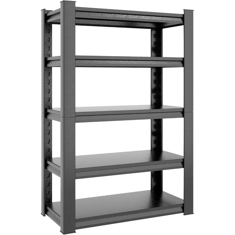 2024 New 72" H Garage Shelving 2500LBS Heavy Duty Storage Shelves Adjustable 5 Tier Metal Shelves