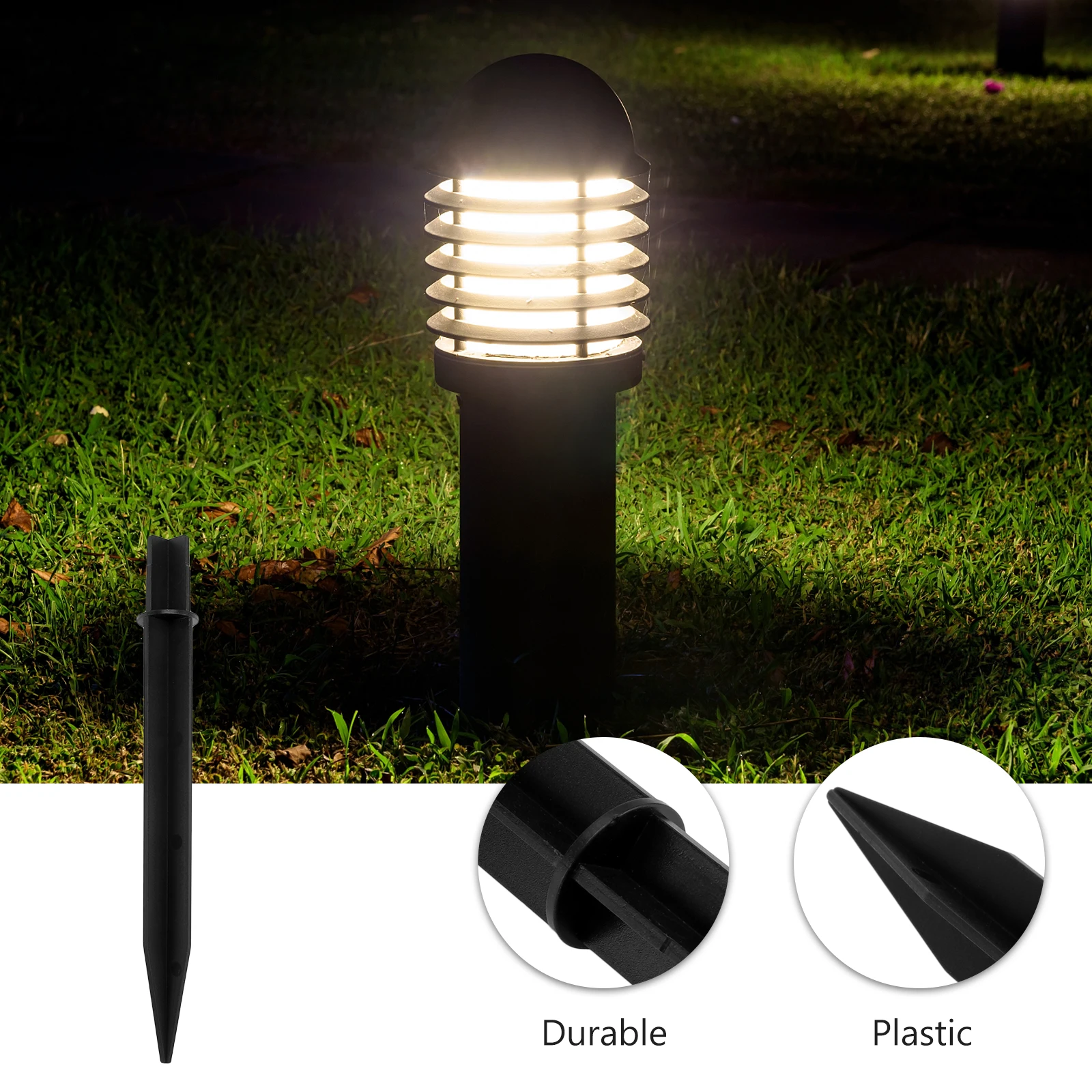 

5pcs Solar Lawn Lamp Spikes Durable Plastic Easy Assembly Suitable L Lighting Decorative Garden Home Holidays