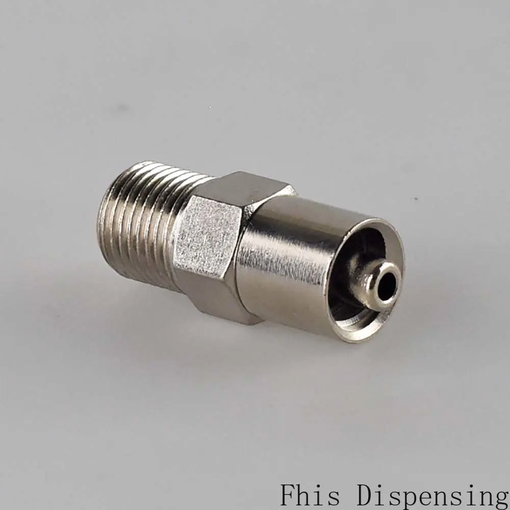 M10 Adhesiving Dispensing Fittings Nickel Coated Brass Luer Lock Adaptor