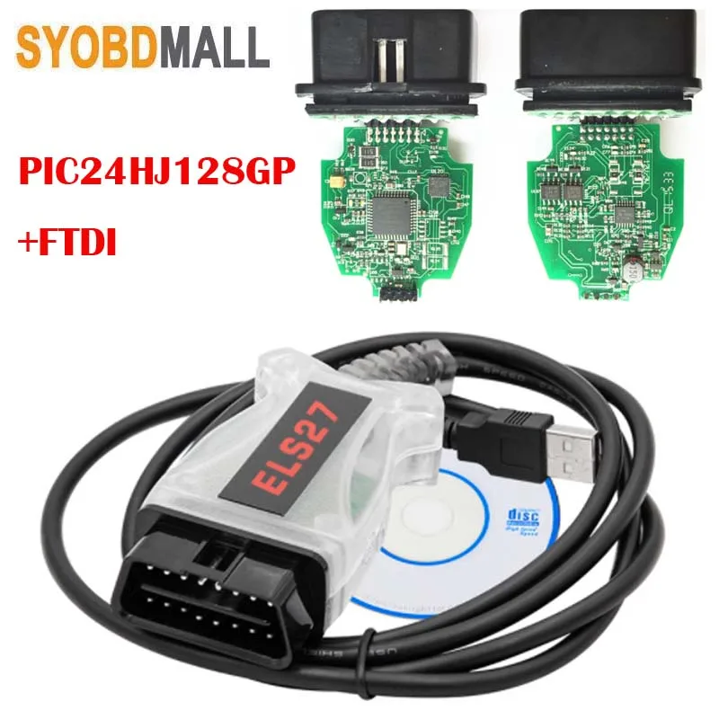 V2.3.8 ELS27 FORScan Scanner for Ford/Mazda/Lincoln/Mercury OBD2 Diagnostic Cable Green PCB PIC24HJ128GP Els27 ELM327&J2534