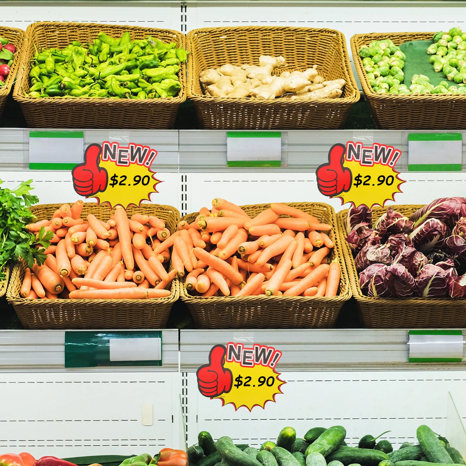 

100Pcs Burst Sale Tags Star Shape Paper Labels for Supermarket Retail Display Price Signs Explosion Tags Blank Promotional