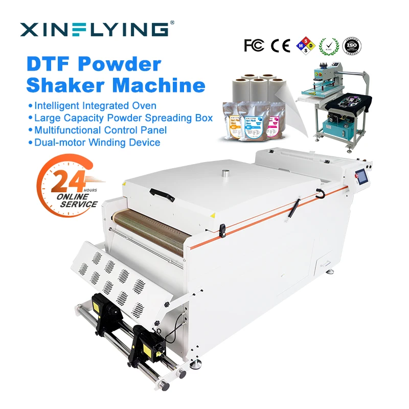 Roll To Roll 24inch DTF Automatic Powder Shaker With Two Motors Winding Device Support 1 Year Warranty