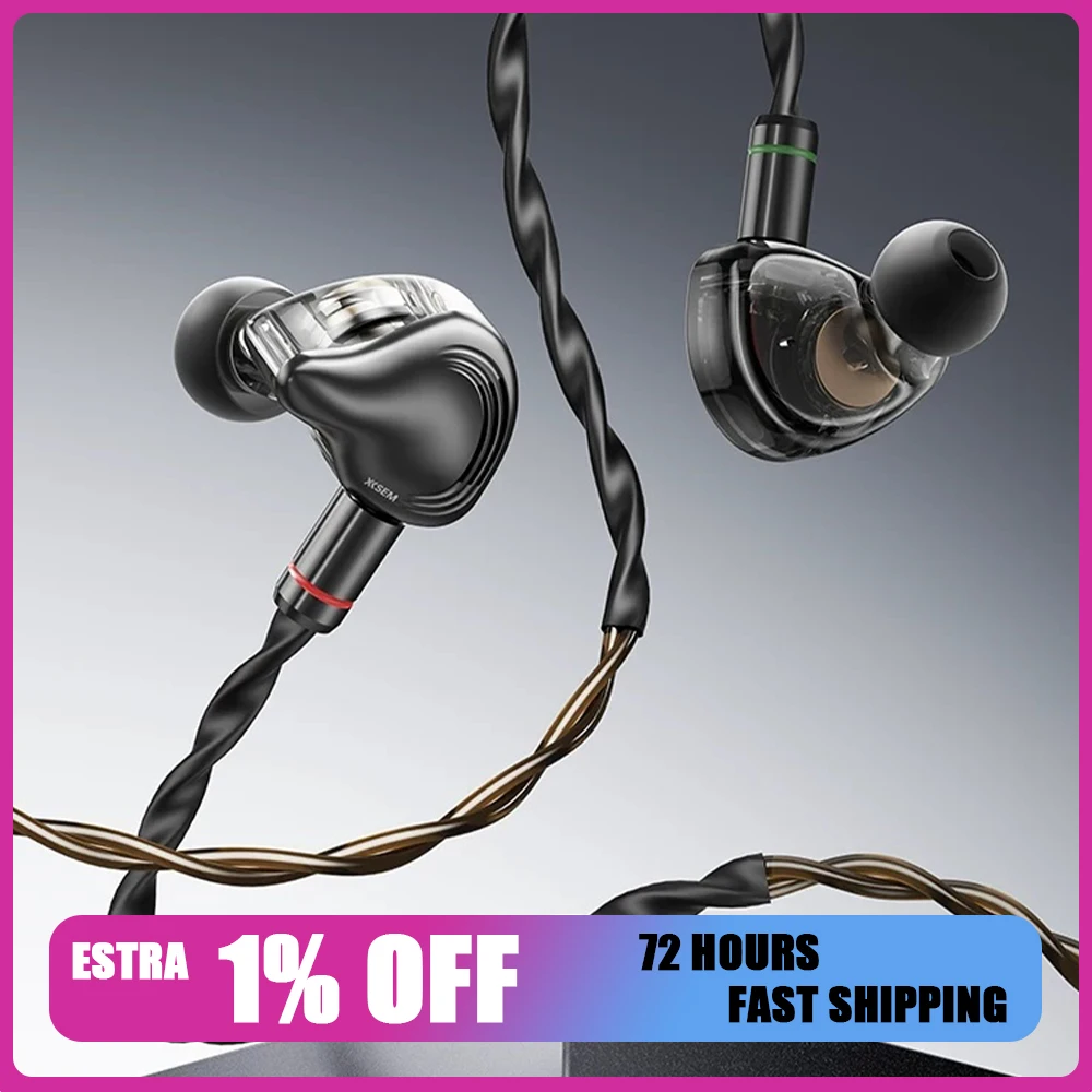 For XISEM Hifi1 Wired Headset 10mm Double Sound Ring Shaped Sound Unit Esports Headset Three Nuclear Power Acoustic Architecture