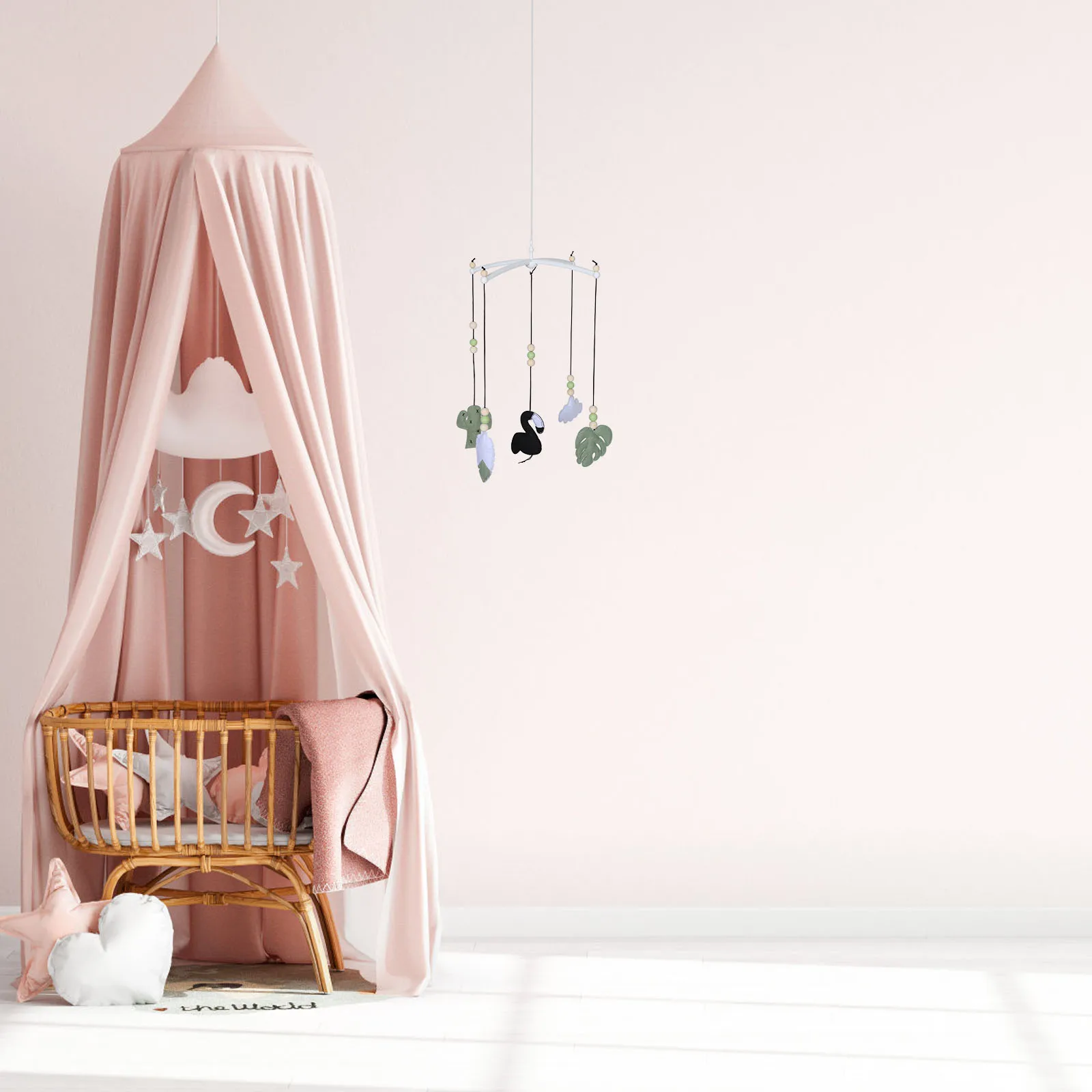 

Crib Bell Bassinet Soothe Toy Baby Mobile Wind Chime Nursery Decor Stroller Hanger Fabric Musical
