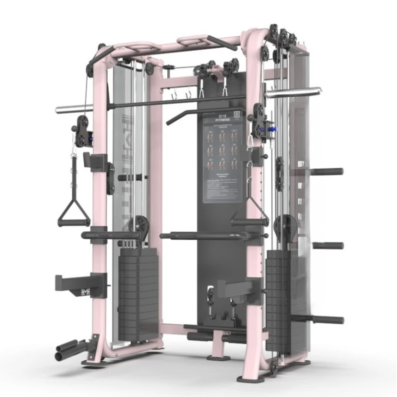 Equipo de gimnasio multifuncional tipo pórtico, máquina Smith para el hogar, entrenador Asuka, banco de pesas para sentadillas y press de banca.