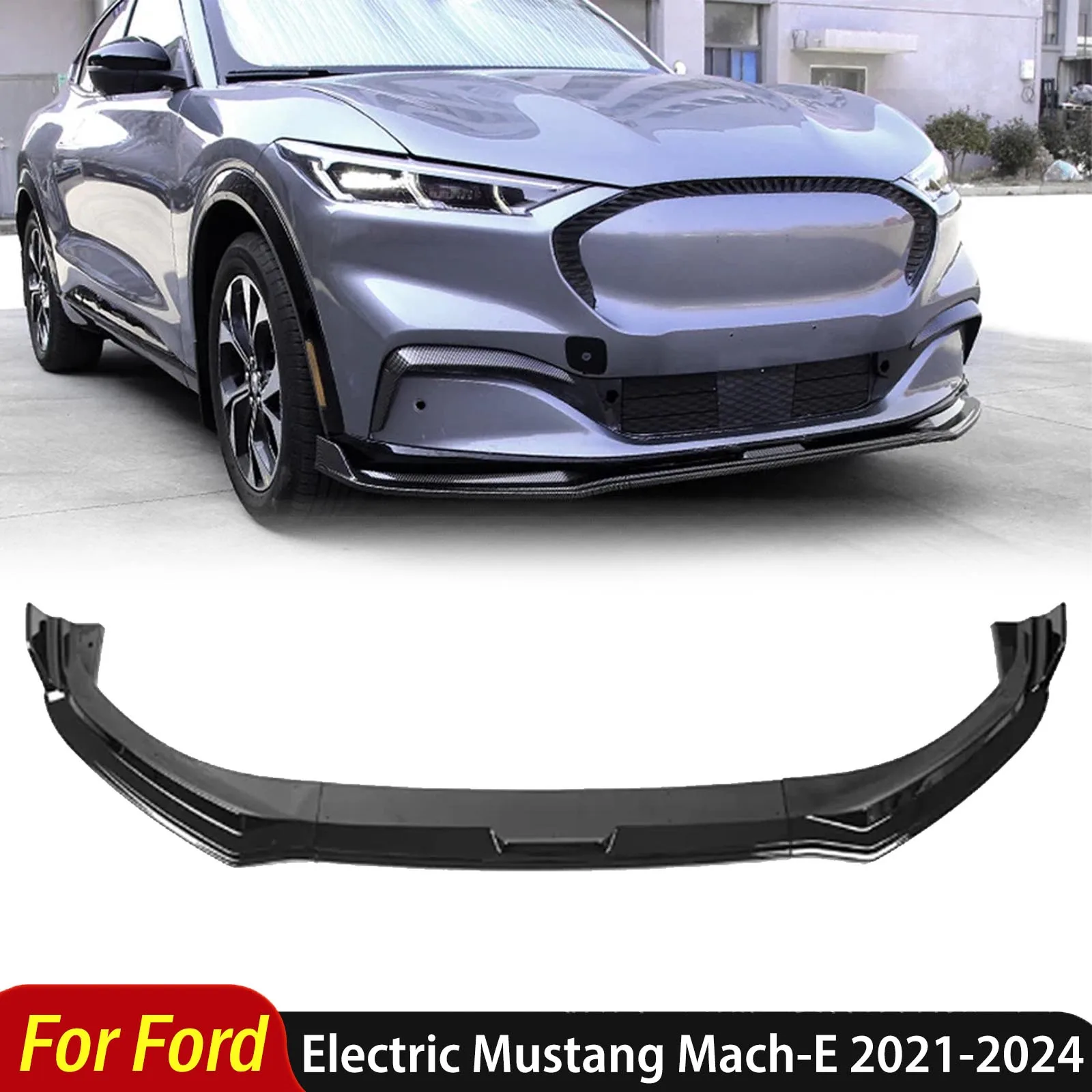 

For Ford Electric Mustang Mach-E 2021 2022 2023 2024 Front Bumper Spoiler Lip Lower Body Kit Diffuser Splitter Auto Accessories