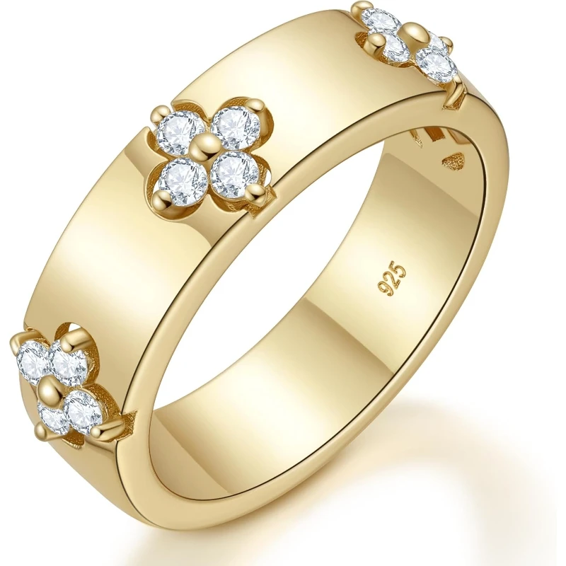 

S925 Sterling silver Rings For Women With GRA Certificate Lab Moissanite Diamond D Color VVS1 14K Gold Plated Wedding Loves Gift