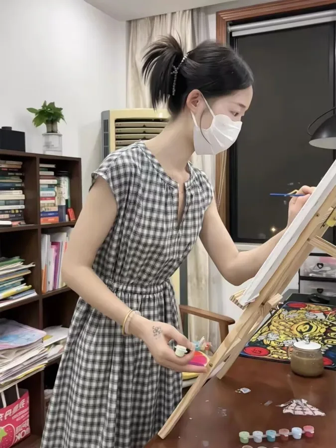 

Summer irt Dr Women's Loose Slimming Midi Skirt Trendy Japanese Sle plus Size Breathable Cotton Casual Zipper Closure