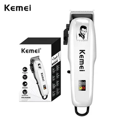 Máquina de corte cabelo kmei 4 velocidade navalha kimei sem fio kmei ouvir cuter kemie doméstica silencioso clipper led digital