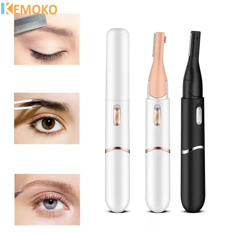 Electric Eyebrow Trimmer Razor Brow Shaping Portable Shaving with Washable Hair Trimmer Razor Duals Cutter Head Design Tools