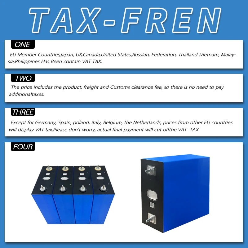 الاتحاد الأوروبي الأسهم 320Ah 3.2 فولت Lifepo4 بطارية ليثيوم أيون Akku LFP ل RV EV سيارة مخيمات قارب السفينة 12 فولت 48 فولت الطاقة الشمسية المنزلية تخزين الطاقة
