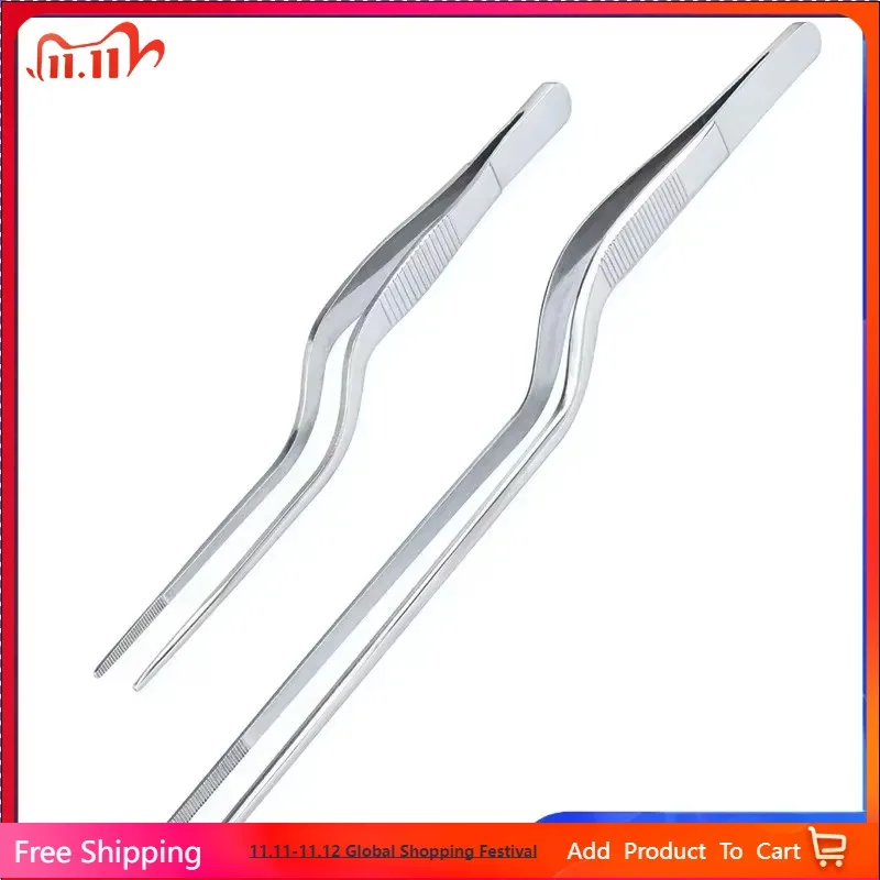 

14/16/20CM Kitchen Utensil BBQ Tweezer Food Clip Kitchen Bar Chief Tongs Stainless Steel Portable for Picnic Barbecue Cooking