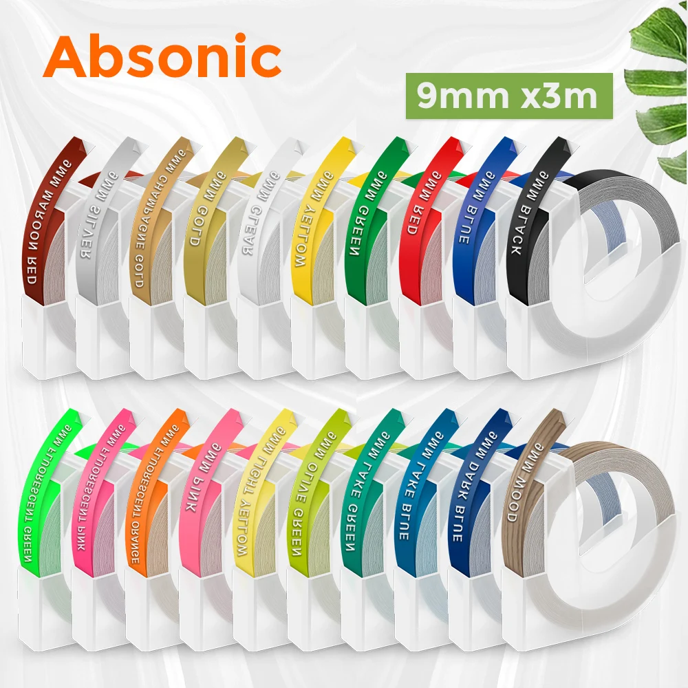 Mixed Color 9mm Plastic Label for Dymo 3D Embossing Tapes Compatible for Dymo 12965 Labeling Machine 1540 Motex E101 Label Maker