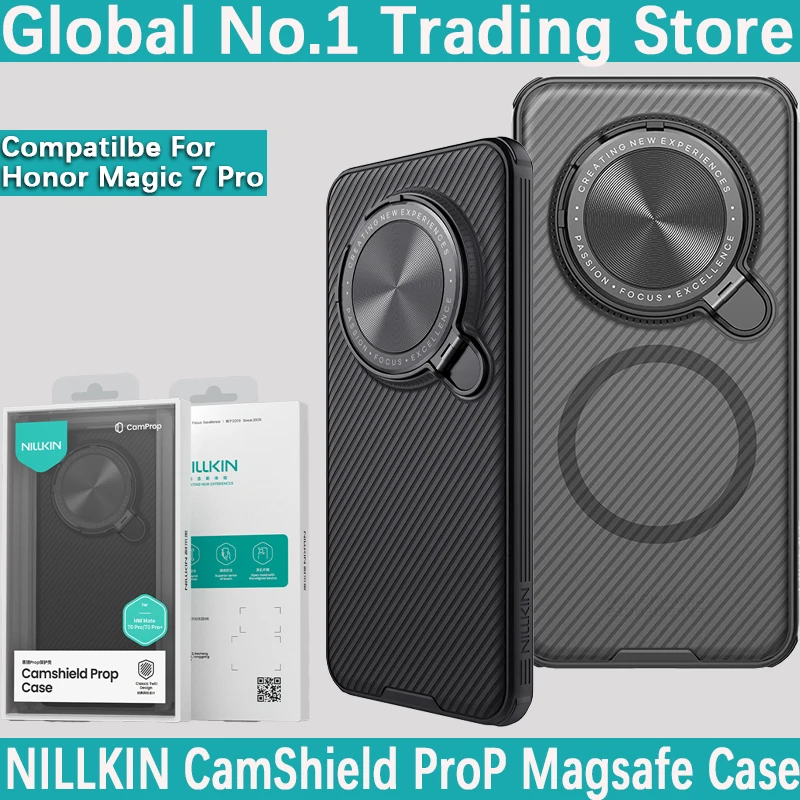 

NILLKIN For Honor Magic 7 Pro CamShield Prop Magnetic Anti fall airbag phone case lens slide bracket Magsafe protective cover