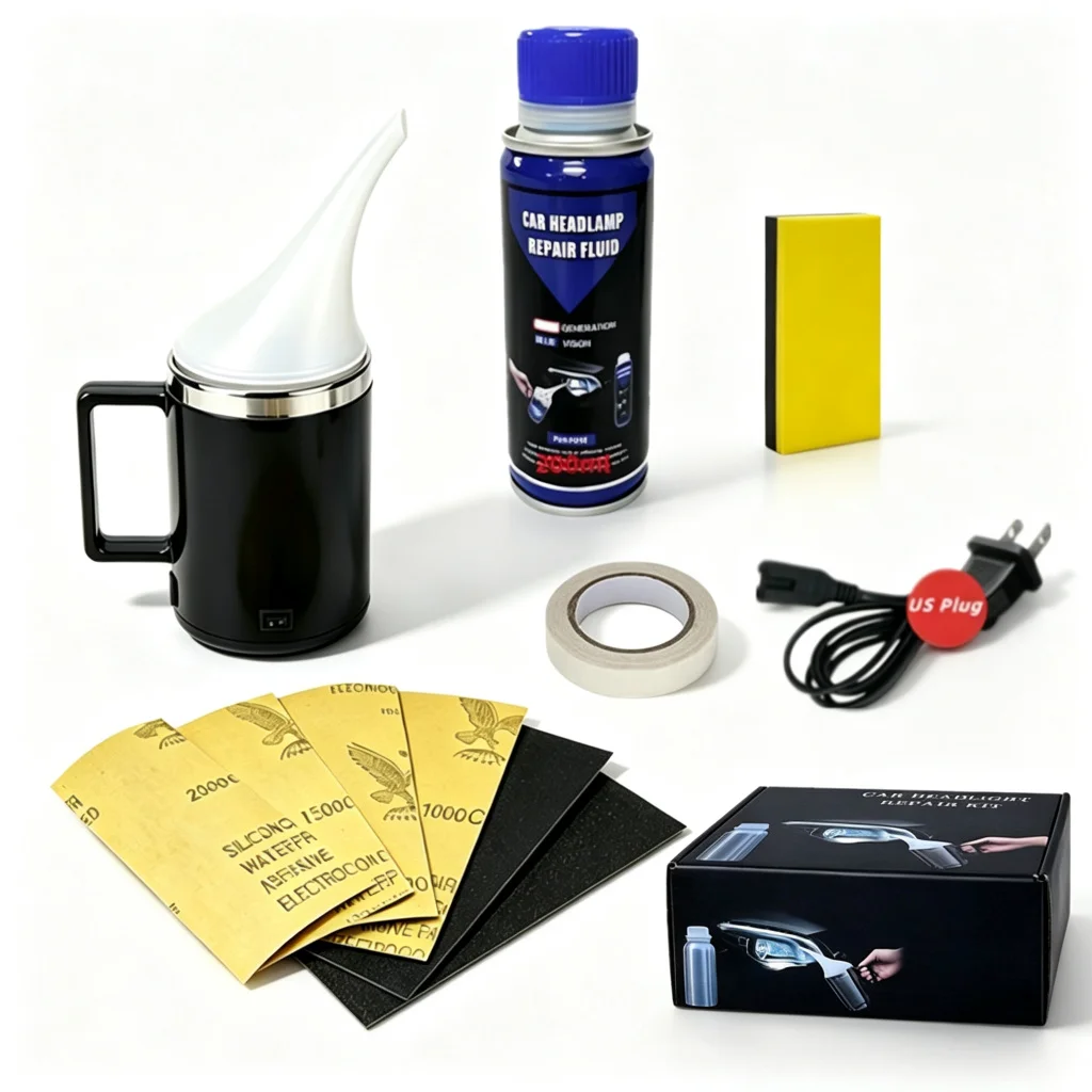 Car Headlight Repair Polish Kit Evaporator Polymer Liquid Automatic Heating Restoration Fumigation Cup Kit For Car Headlights