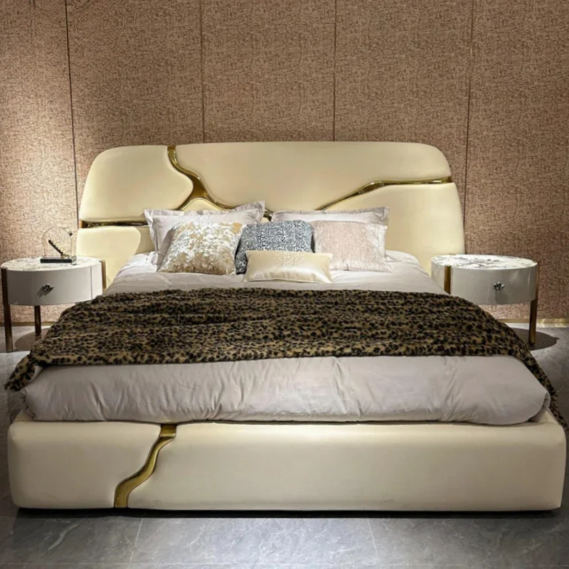 

Pretty Luxury Modern Double Bed House Elegant Unique Italian Villa Bed Queen Size Camas De Dormitorio Bedroom Set Furniture