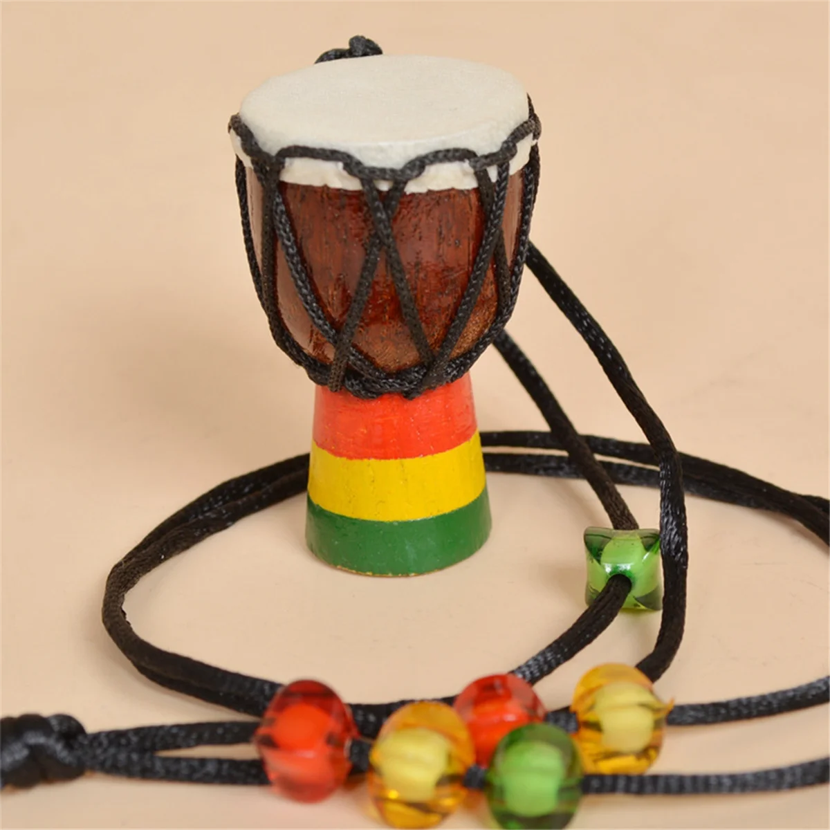 Instrument Necklaces,Djembe Drum,Mini Pendant,African Drum,Wooden Classic ,Necklace Drums and Percussion