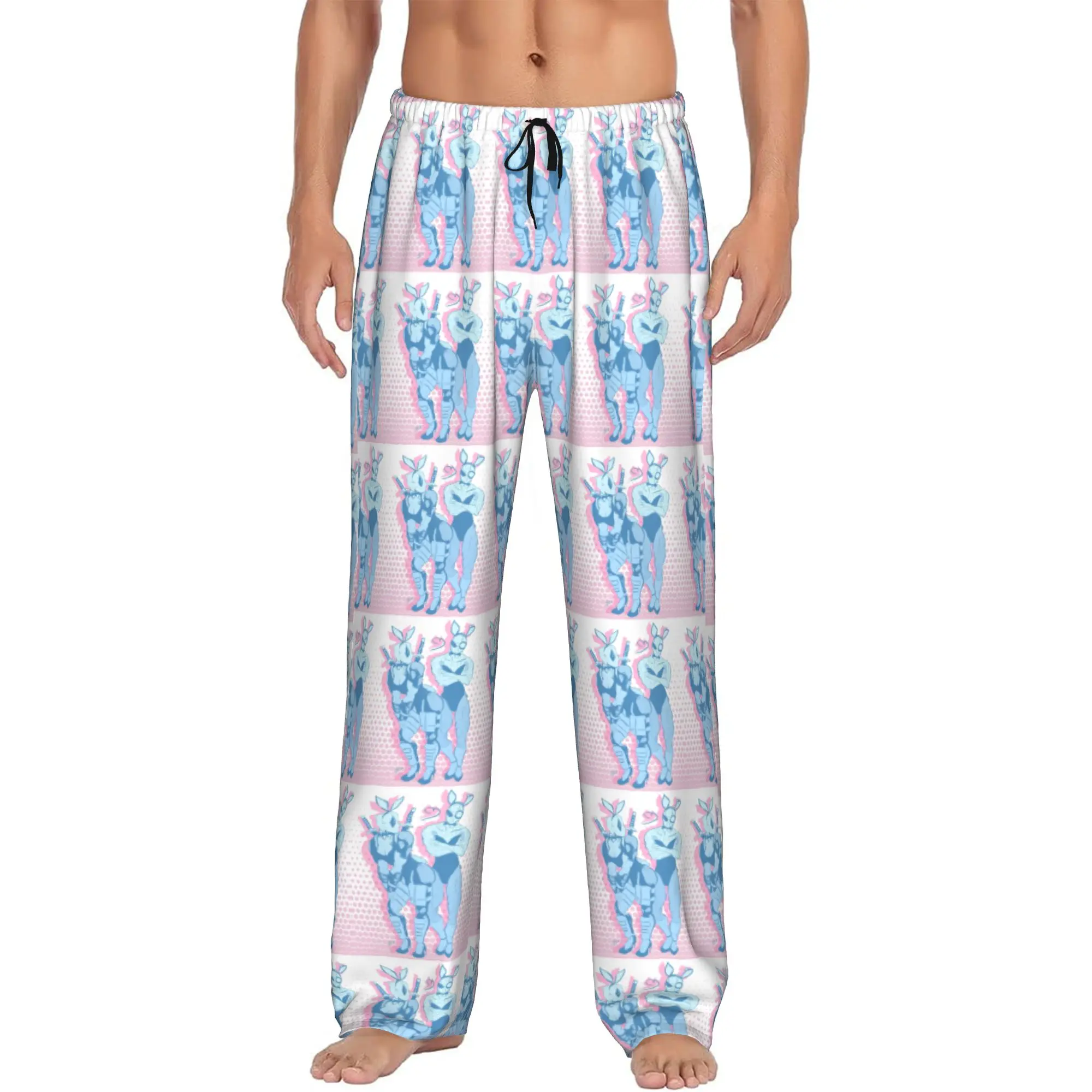 

Custom D-Deadpool Manga Pajama Pants Sleepwear Men Elastic Waistband Sleep Lounge Bottoms with Pockets