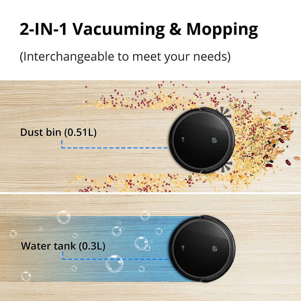 Botslab Door 360 C50 Robot Stofzuiger Smart Home App Controle Lithiun Batterij 2600Mah Trekken Schoonmaak Gebied Op Kaart